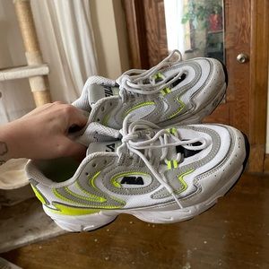 Neon green grey white Fila sneaker